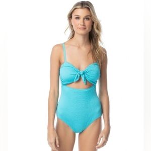 Vince Camuto swim size 8 one piece Tropical Blue Summer Sexy Feminine Vacation